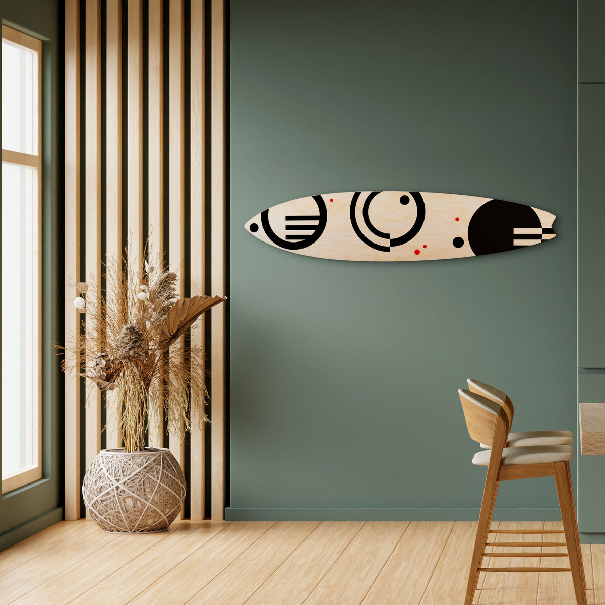 BLACK AND WHITE COMBINATION Panel decorativo de tabla de surf