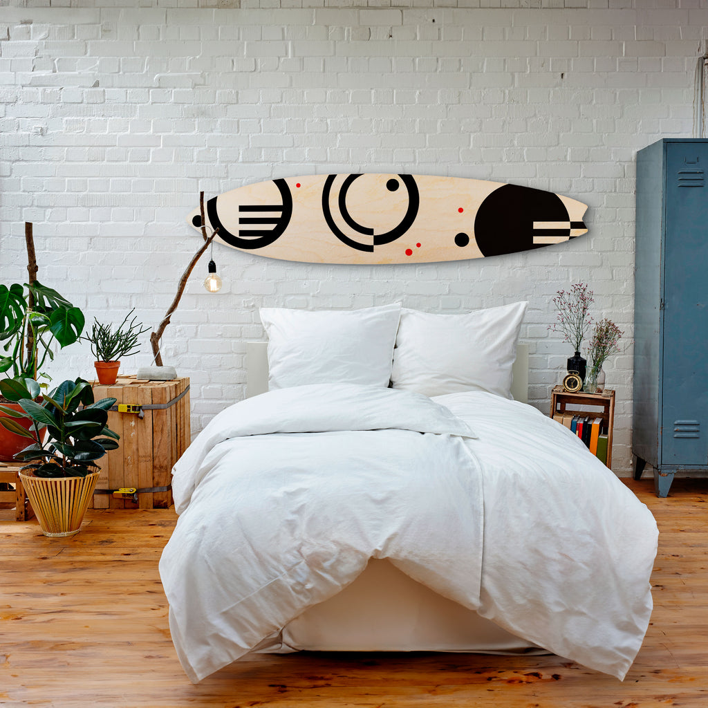 BLACK AND WHITE COMBINATION Panel decorativo de tabla de surf