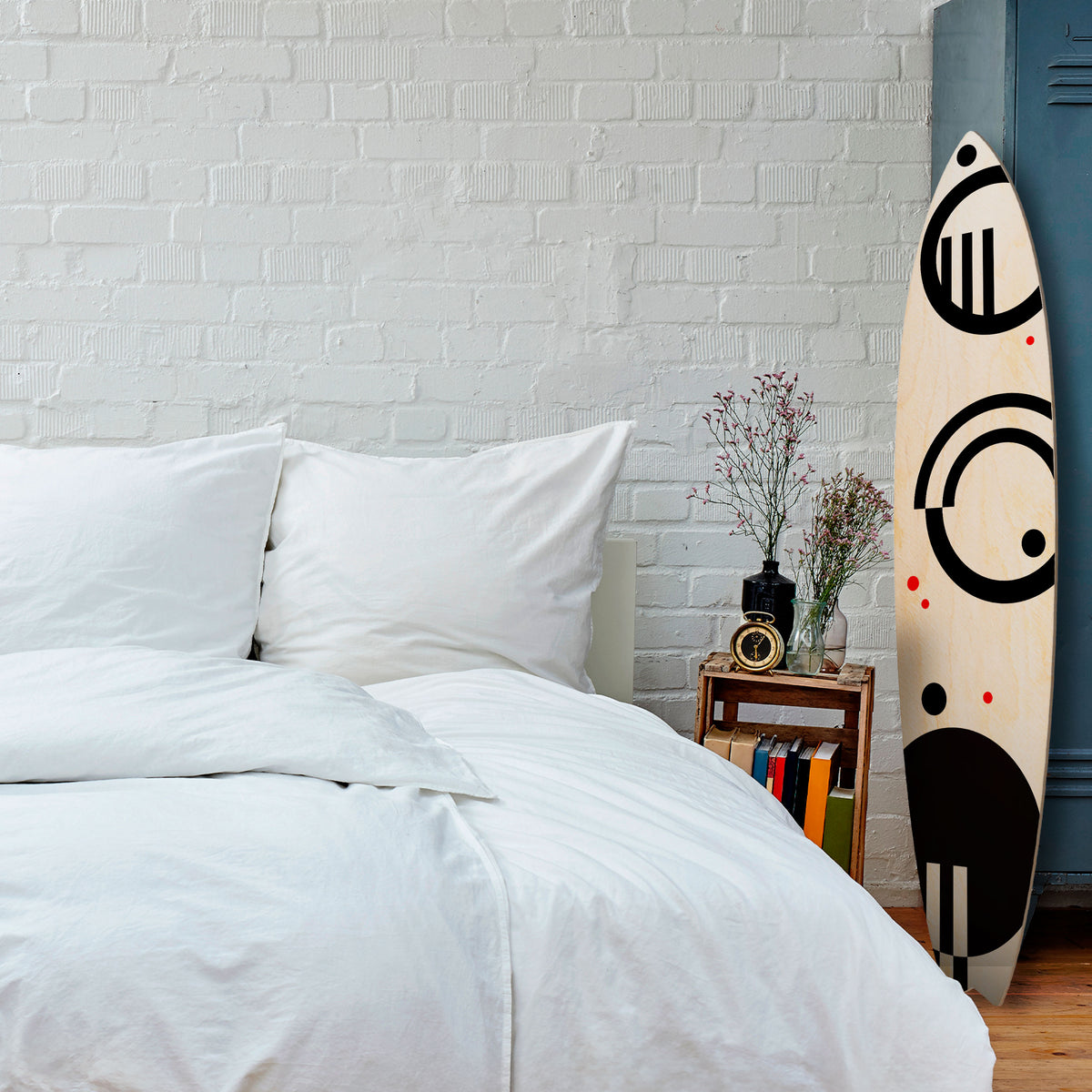 BLACK AND WHITE COMBINATION Panel decorativo de tabla de surf