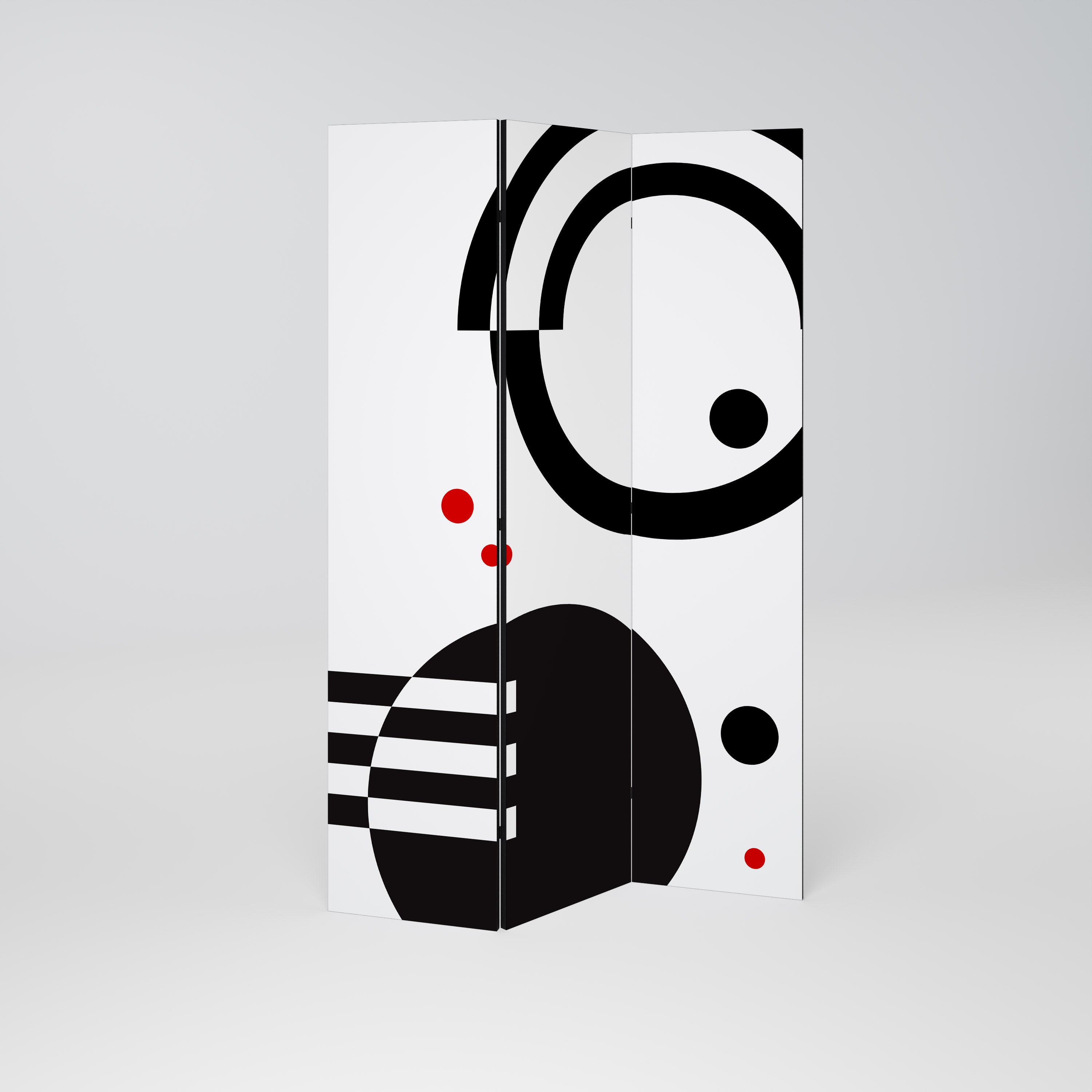 Biombo decorativo de 3 paneles COMBINACIÓN BLANCO Y NEGRO