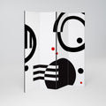 BLACK AND WHITE COMBINATION Biombo de 4 paneles