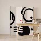 BLACK AND WHITE COMBINATION Biombo Decorativo de 4 Paneles
