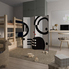 BLACK AND WHITE COMBINATION Biombo Decorativo de 4 Paneles