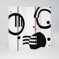 BLACK AND WHITE COMBINATION 5-Panel Room Divider
