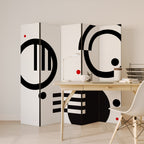 BLACK AND WHITE COMBINATION 5-Panel Room Divider
