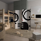 BLACK AND WHITE COMBINATION Biombo Decorativo de 5 Paneles