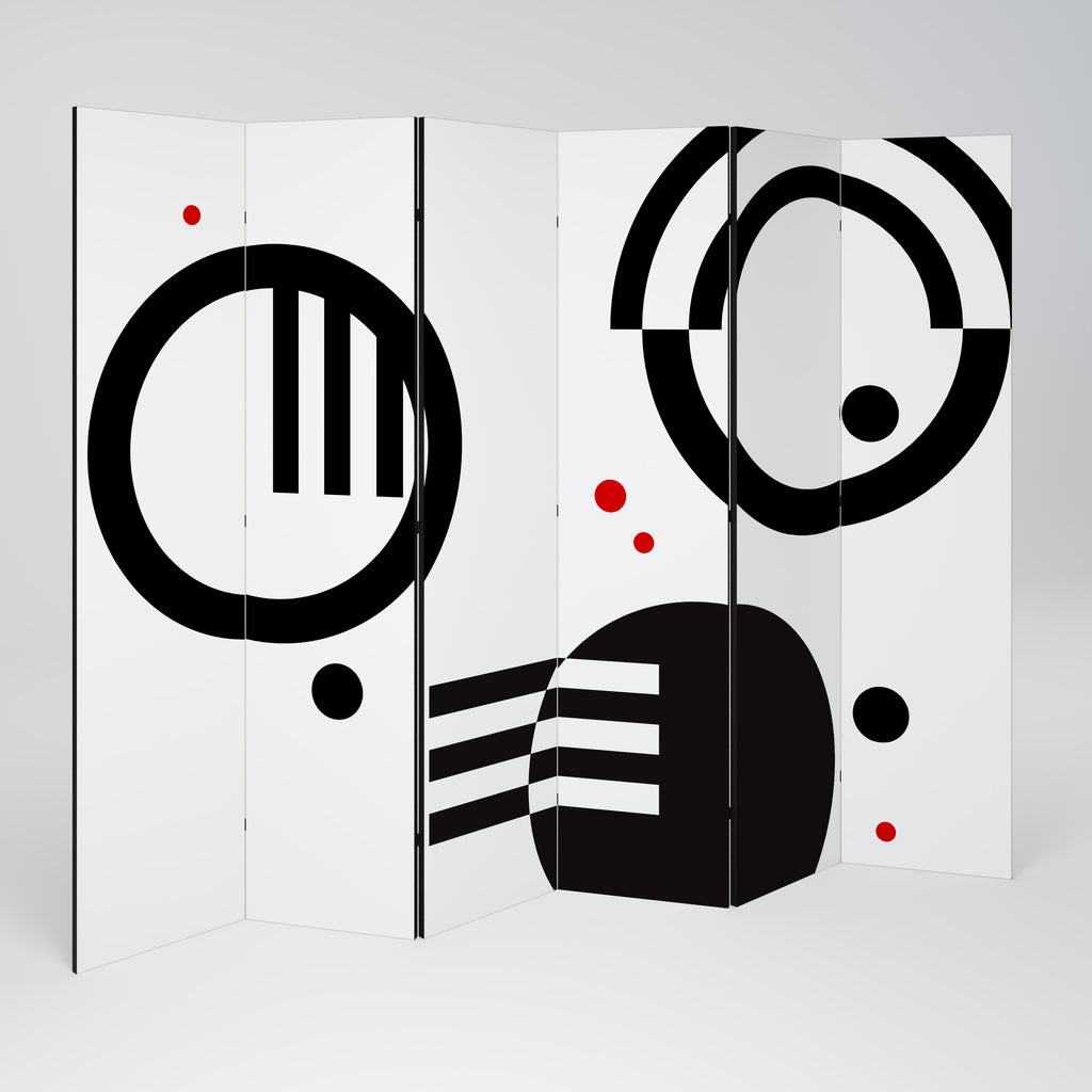 BLACK AND WHITE COMBINATION Biombo de 6 paneles