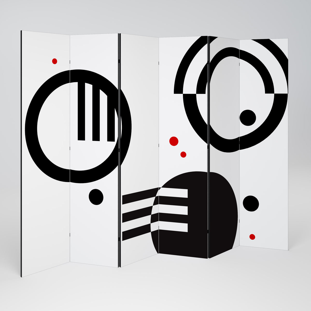 BLACK AND WHITE COMBINATION Biombo de 6 paneles