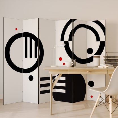 BLACK AND WHITE COMBINATION Biombo de 6 paneles