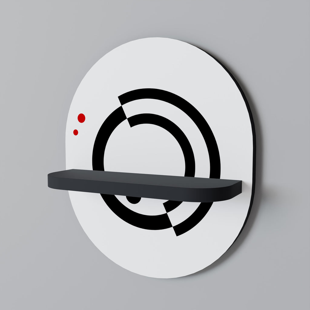 Estantería de arte ovalada ORBITAL FLOW con acabado negro