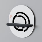 ORBITAL FLOW Estante Ovalado Decorativo en Acabado Negro