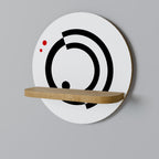 ORBITAL FLOW Round Art Shelf In Oak Effect