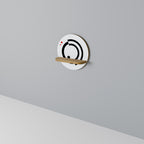 ORBITAL FLOW Round Art Shelf In Oak Effect