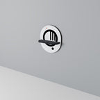 MINIMAL DOTS Oval Art Shelf In Black Finish