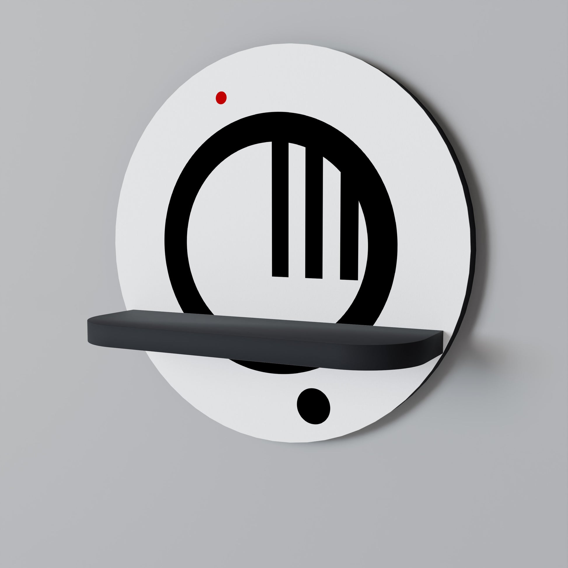 Estantería de arte redonda MINIMAL DOTS con acabado negro