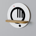 MINIMAL DOTS Round Art Shelf In Oak Effect