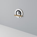 MINIMAL DOTS Round Art Shelf In Oak Effect