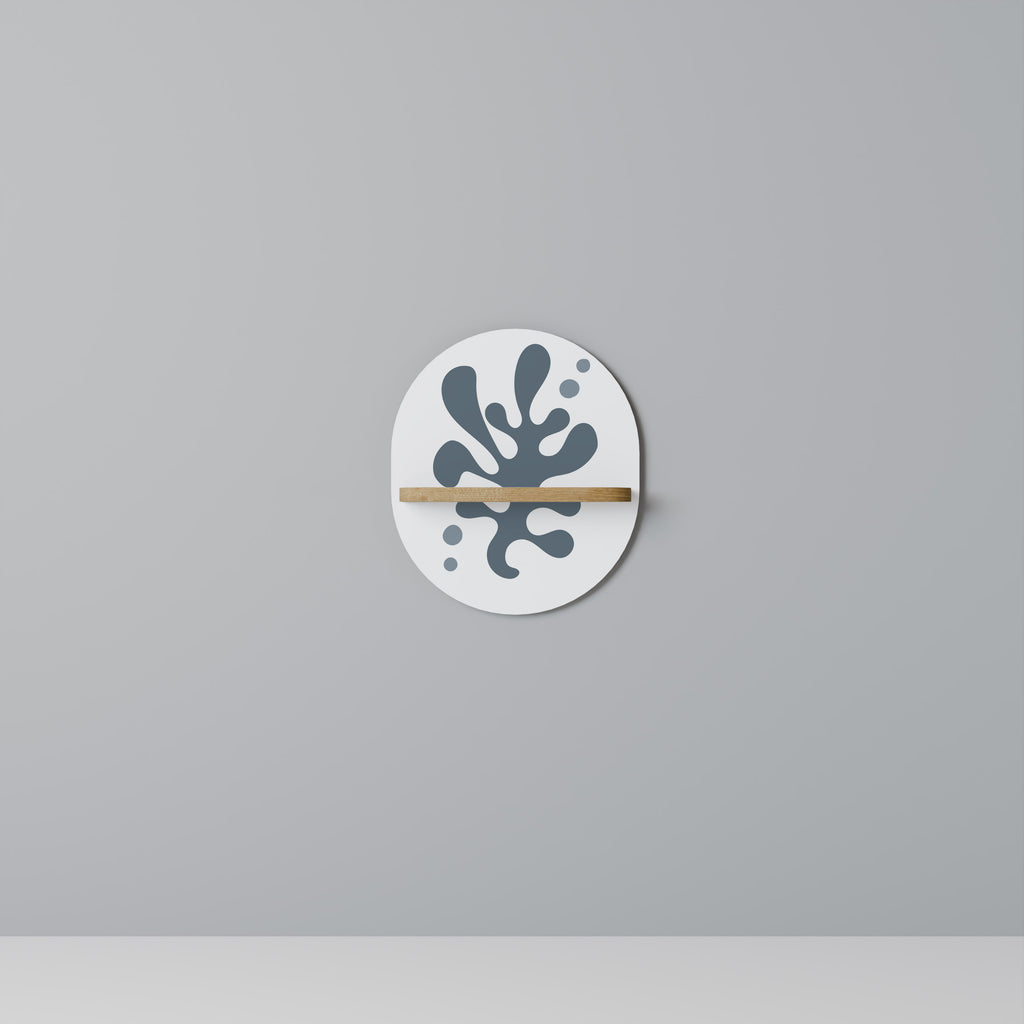 Estantería de arte ovalada WONDERLAND VEGETATION con efecto roble