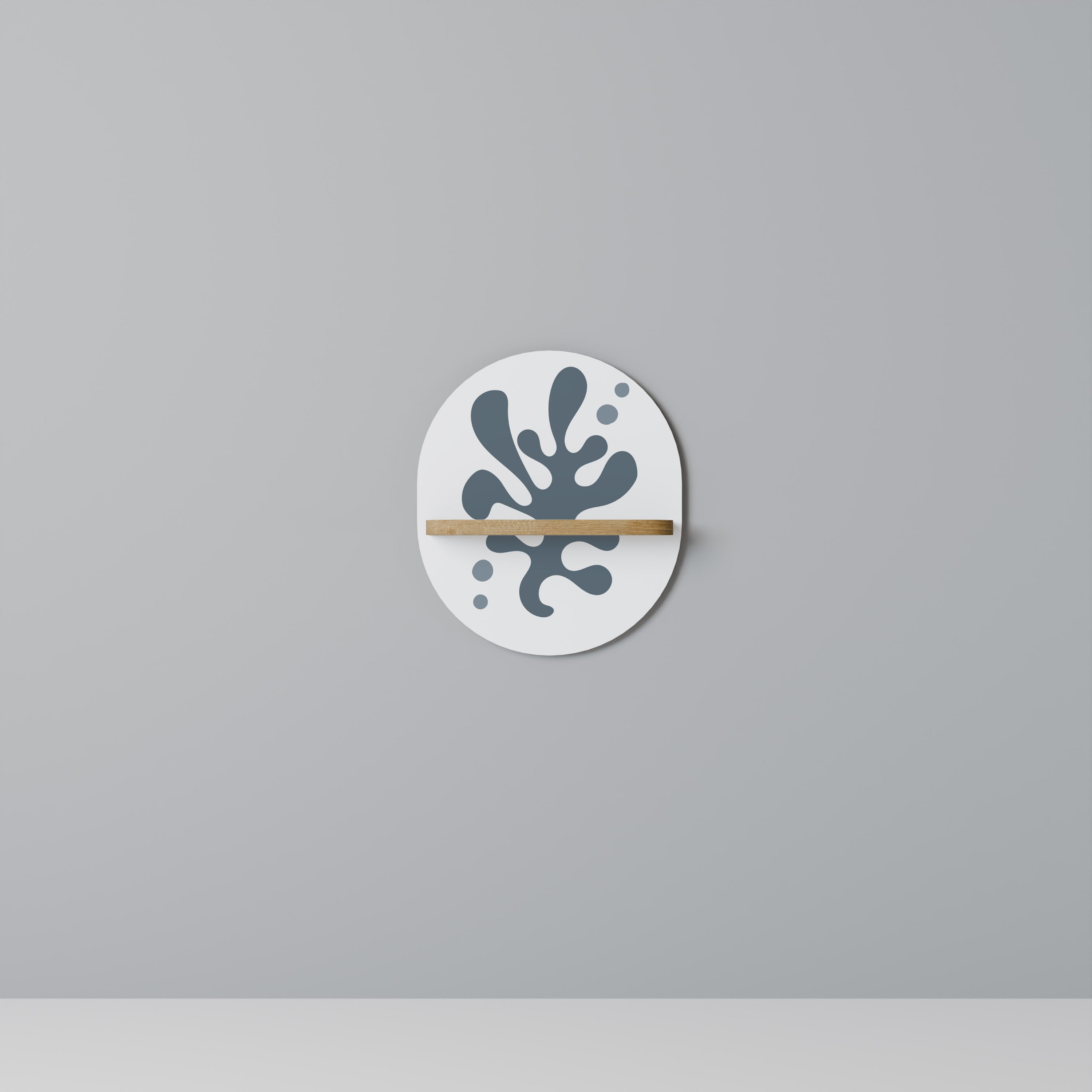 Estantería de arte ovalada WONDERLAND VEGETATION con efecto roble