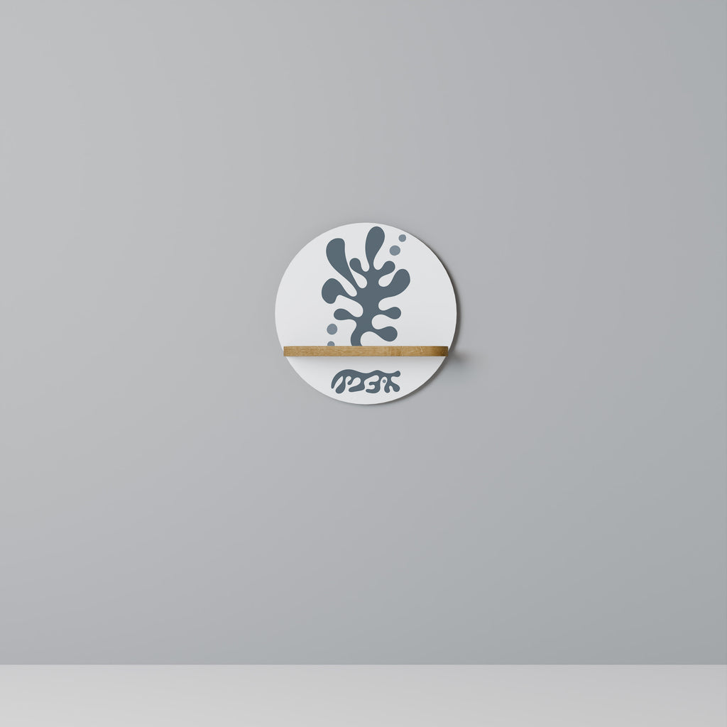 Estantería de arte redonda WONDERLAND VEGETATION con efecto roble