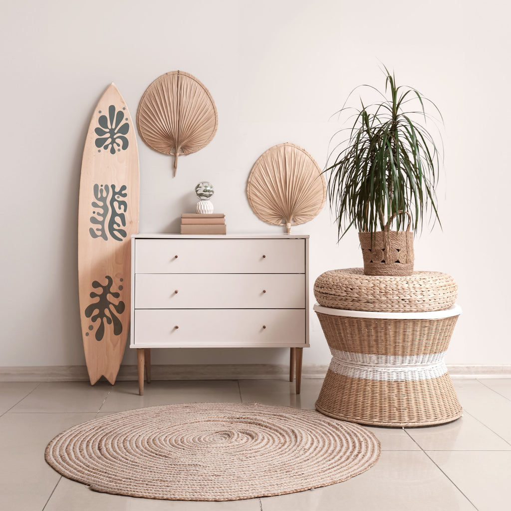 WONDERLAND VEGETATION Panel decorativo de tabla de surf
