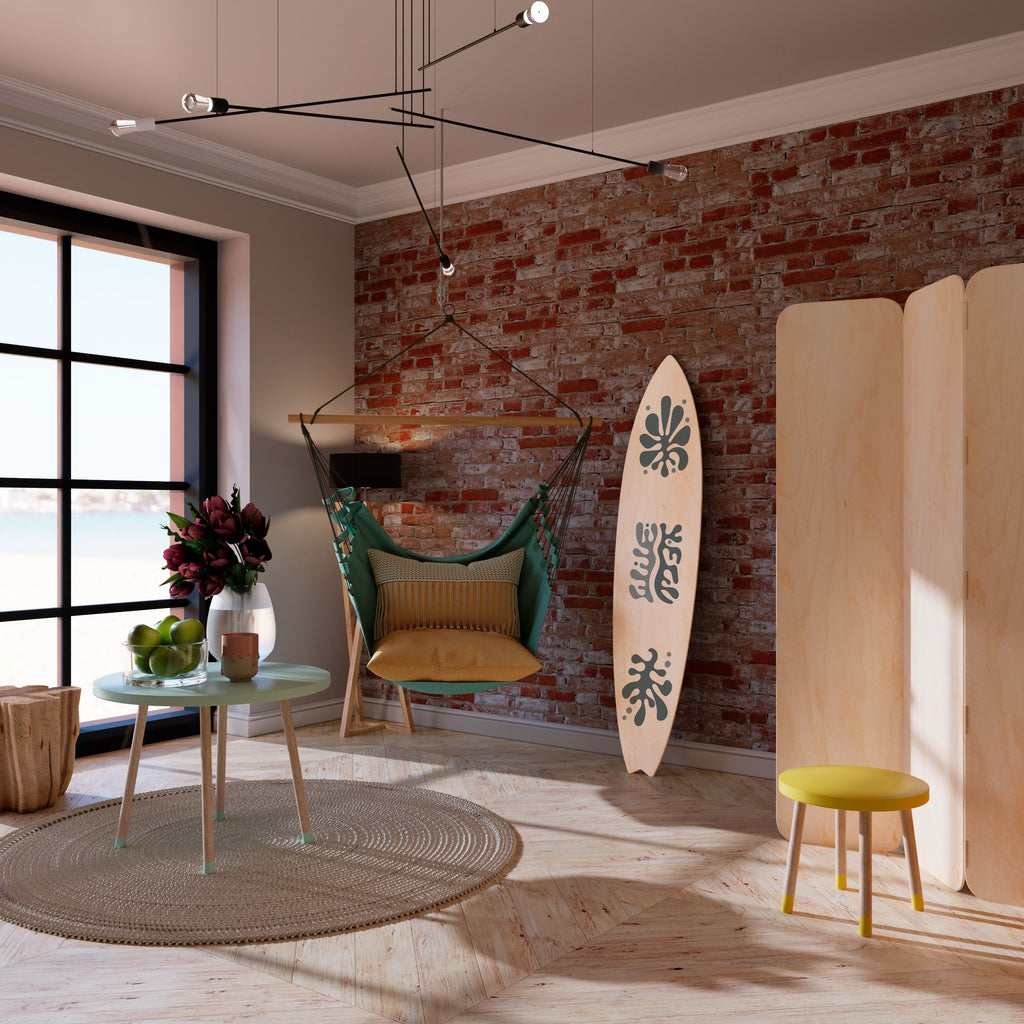 WONDERLAND VEGETATION Panel decorativo de tabla de surf