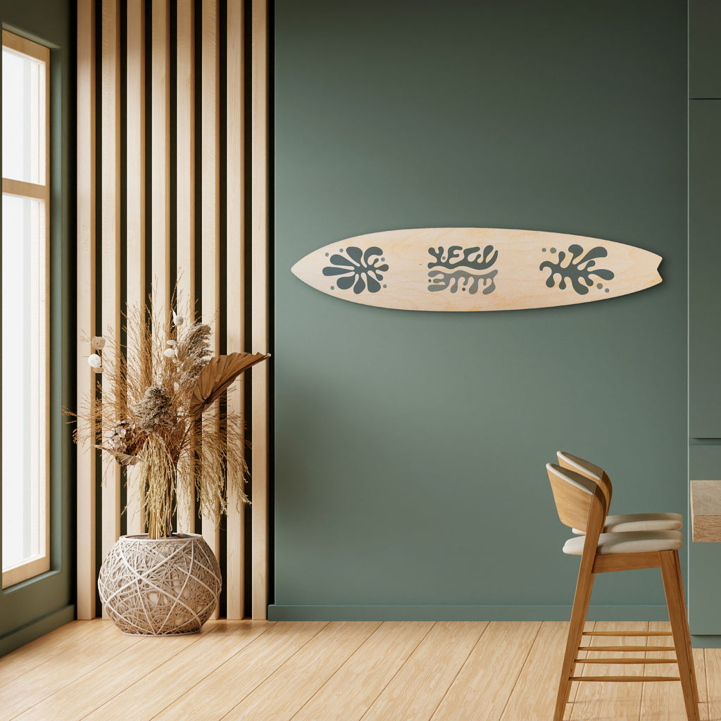 WONDERLAND VEGETATION Panel decorativo de tabla de surf