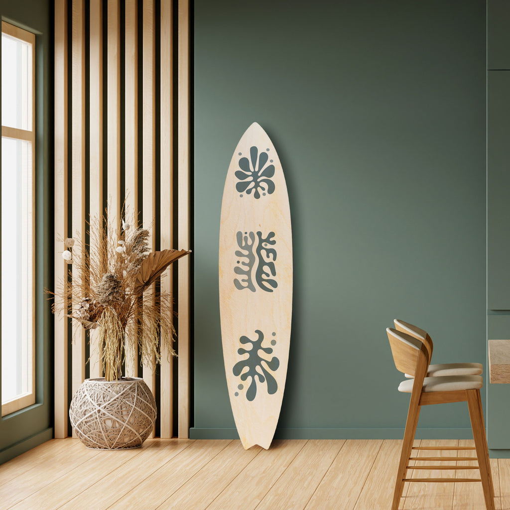 WONDERLAND VEGETATION Panel decorativo de tabla de surf