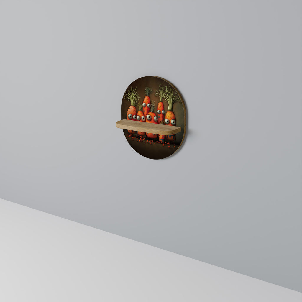 Estantería de arte ovalada con efecto roble, ¿bonita o aterradora?