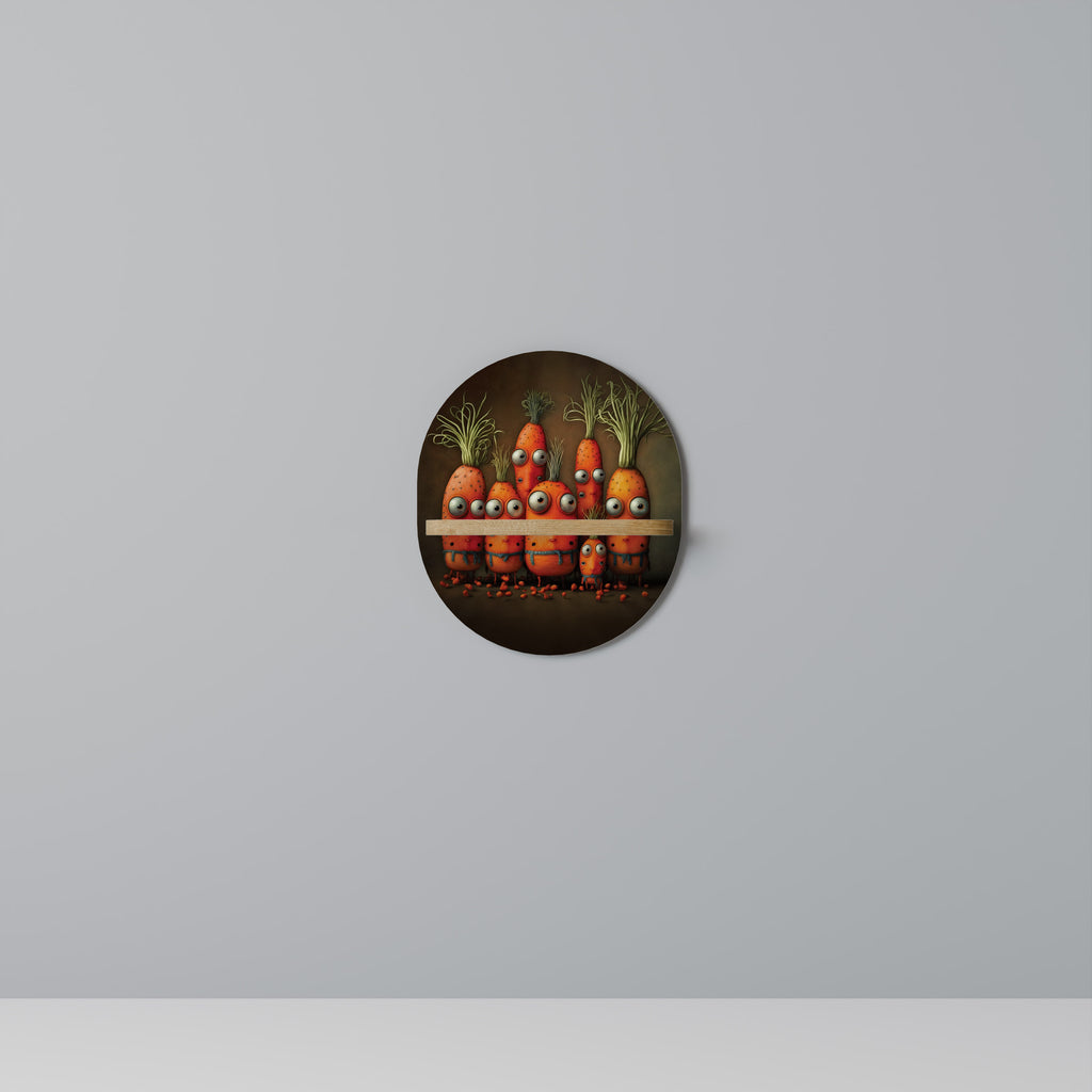 Estantería de arte ovalada con efecto roble, ¿bonita o aterradora?