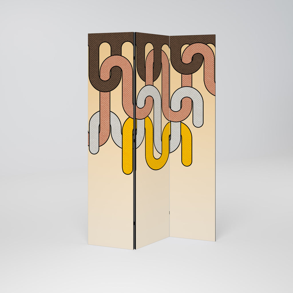 COLORFUL STRINGS Biombo de 3 paneles