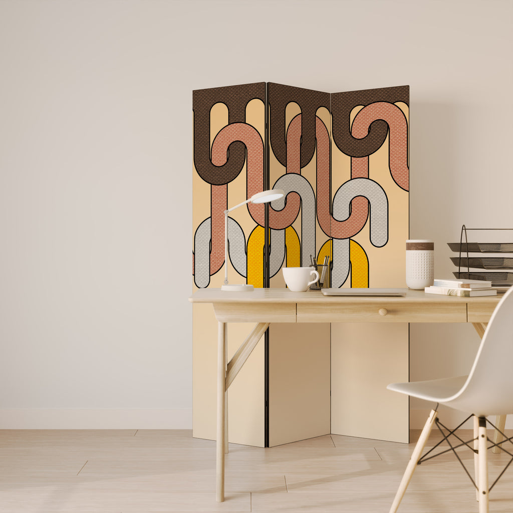 COLORFUL STRINGS Biombo de 3 paneles