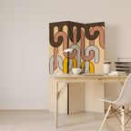 COLORFUL STRINGS Biombo de 3 paneles