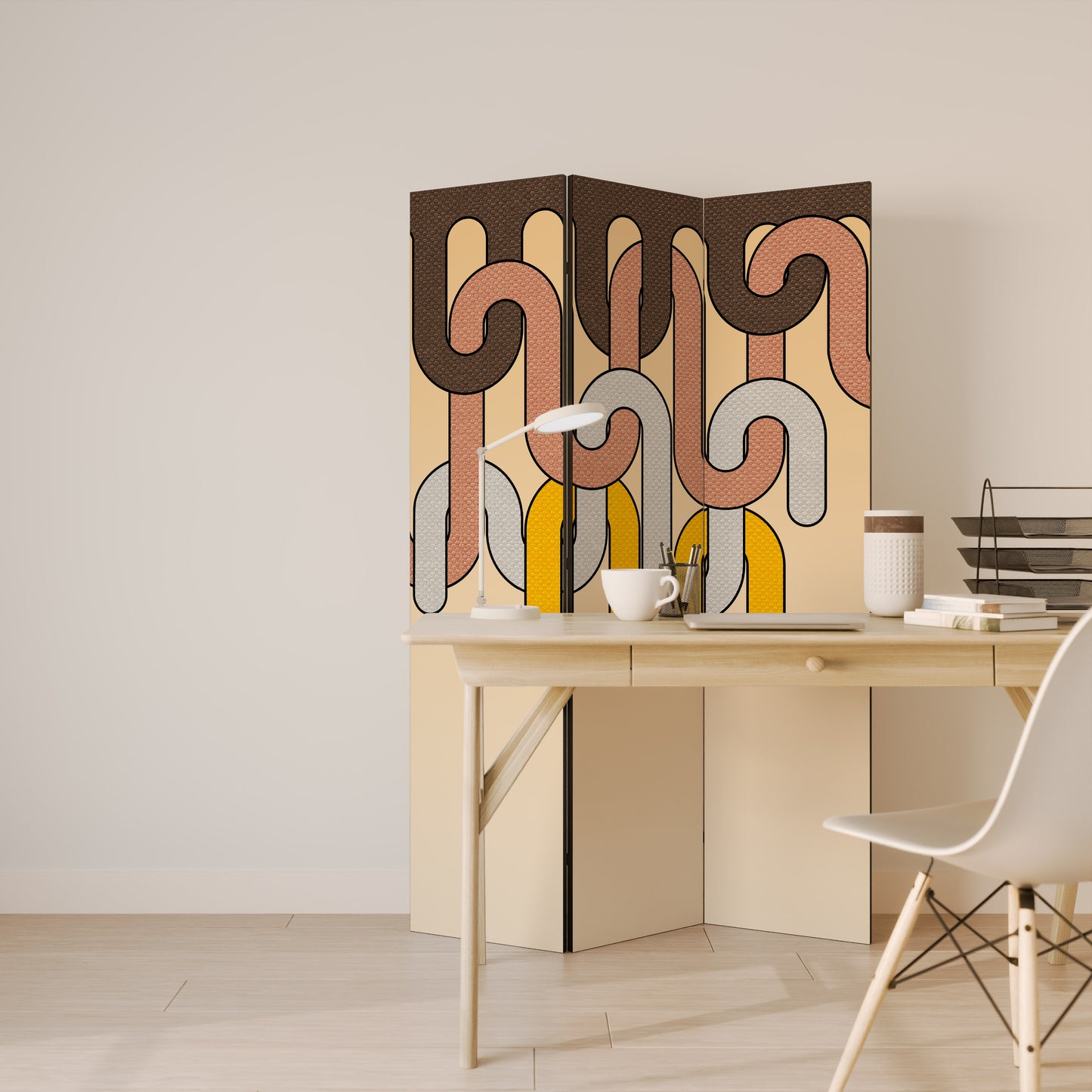 COLORFUL STRINGS 3-Panel Room Divider