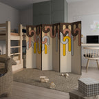 COLORFUL STRINGS Biombo de 6 paneles