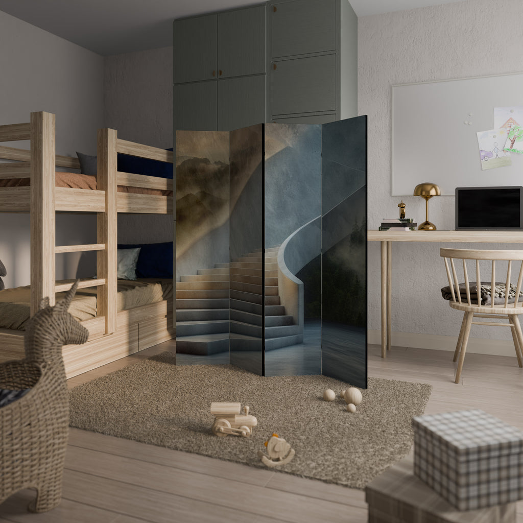 STEPS TO SERENITY Decorative 4-Panel Room Divider