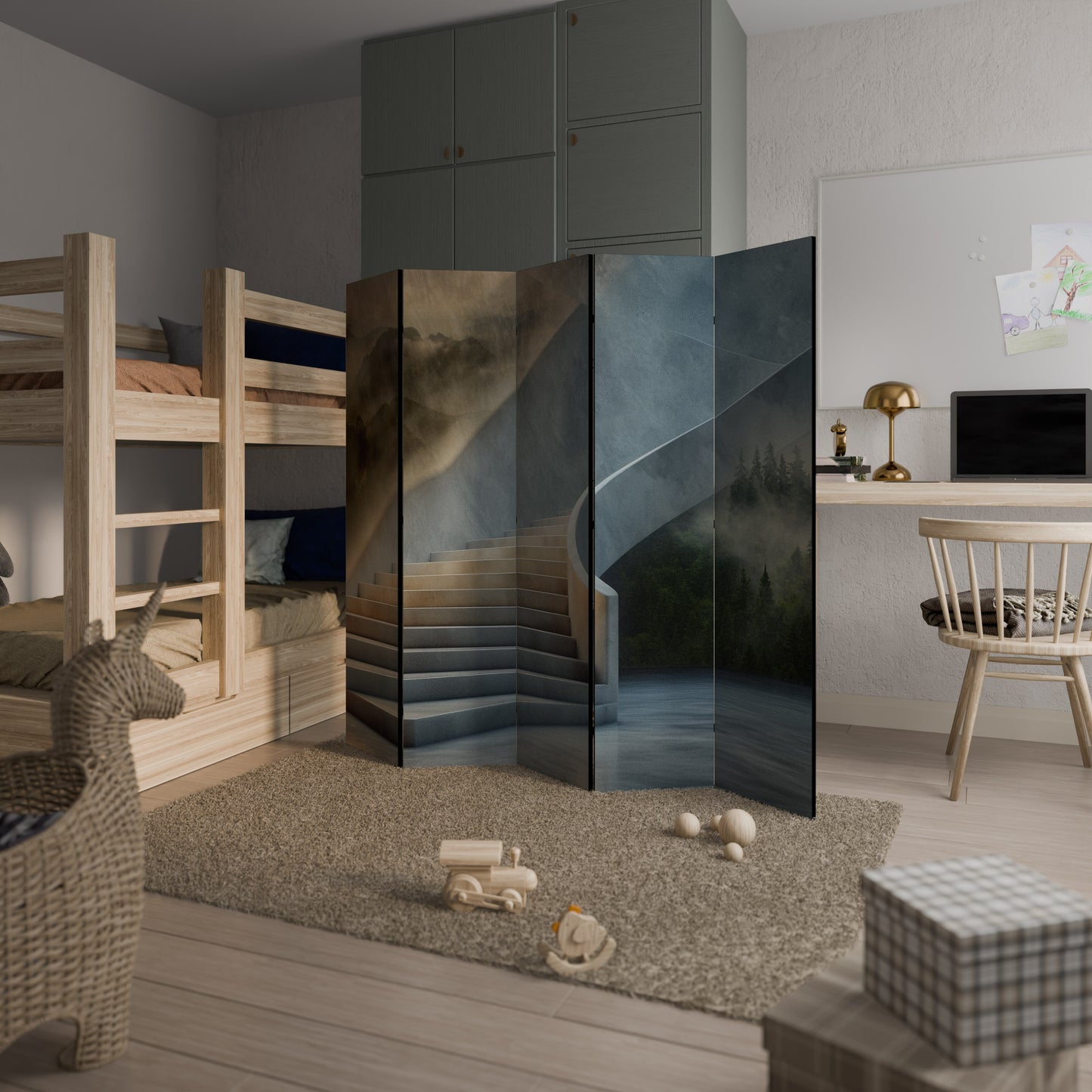 STEPS TO SERENITY 5-Panel Room Divider