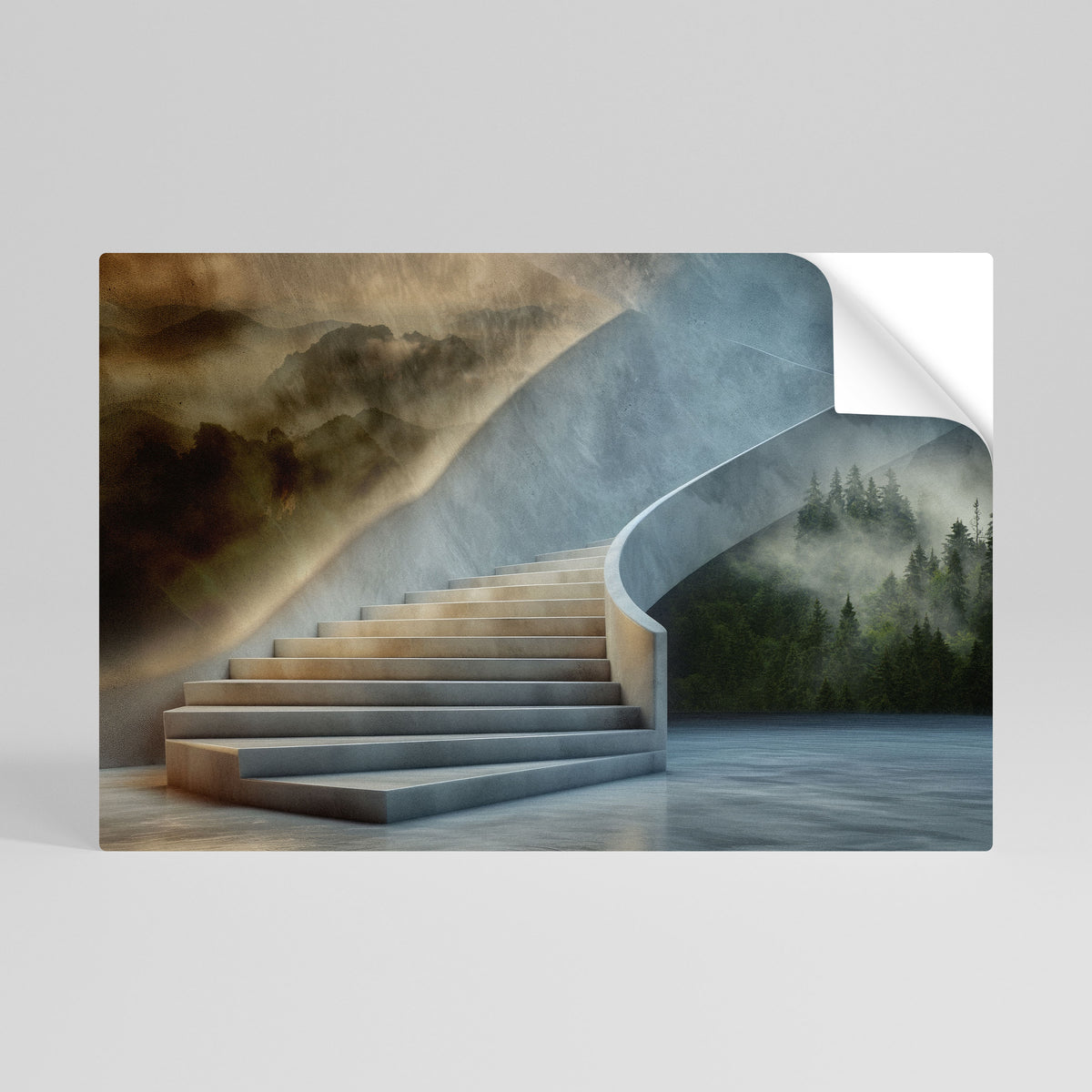 STEPS TO SERENITY Póster adhesivo horizontal