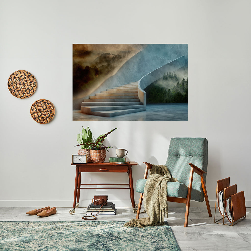 PASOS HACIA LA SERENIDAD Póster horizontal autoadhesivo