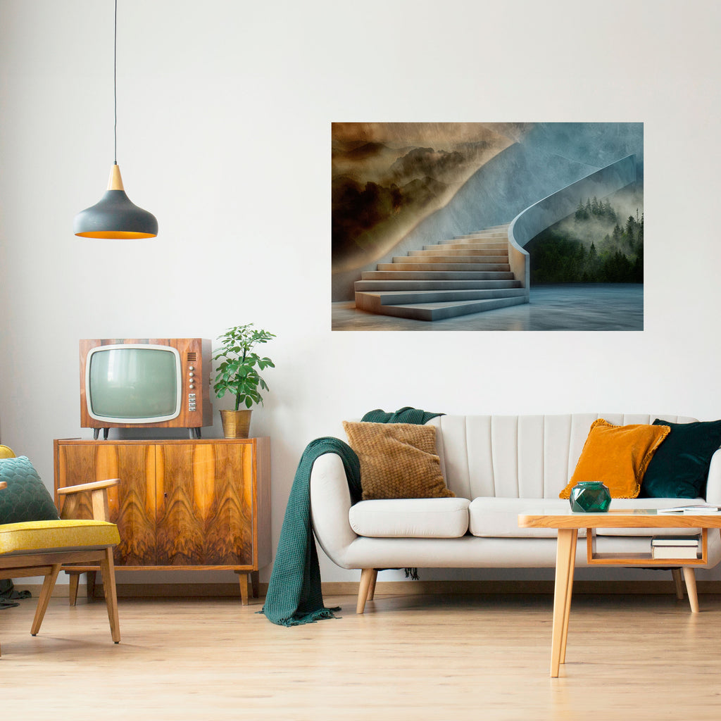 PASOS HACIA LA SERENIDAD Póster horizontal autoadhesivo