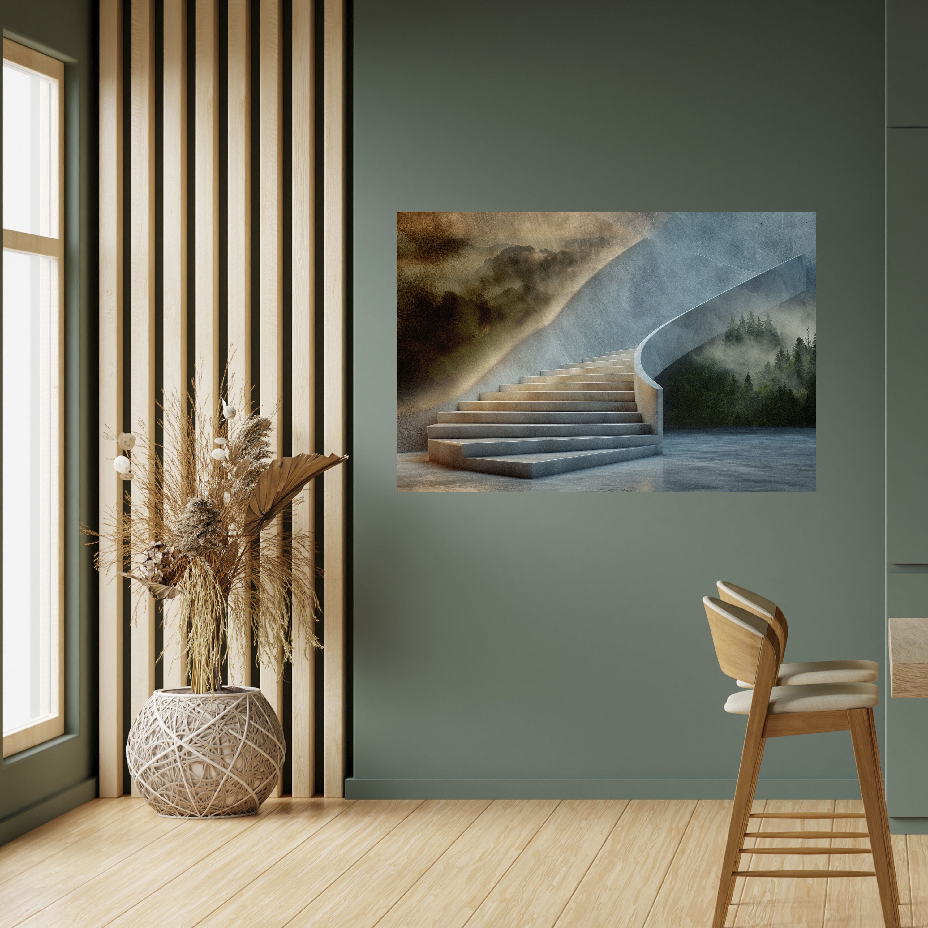 PASOS HACIA LA SERENIDAD Póster horizontal autoadhesivo