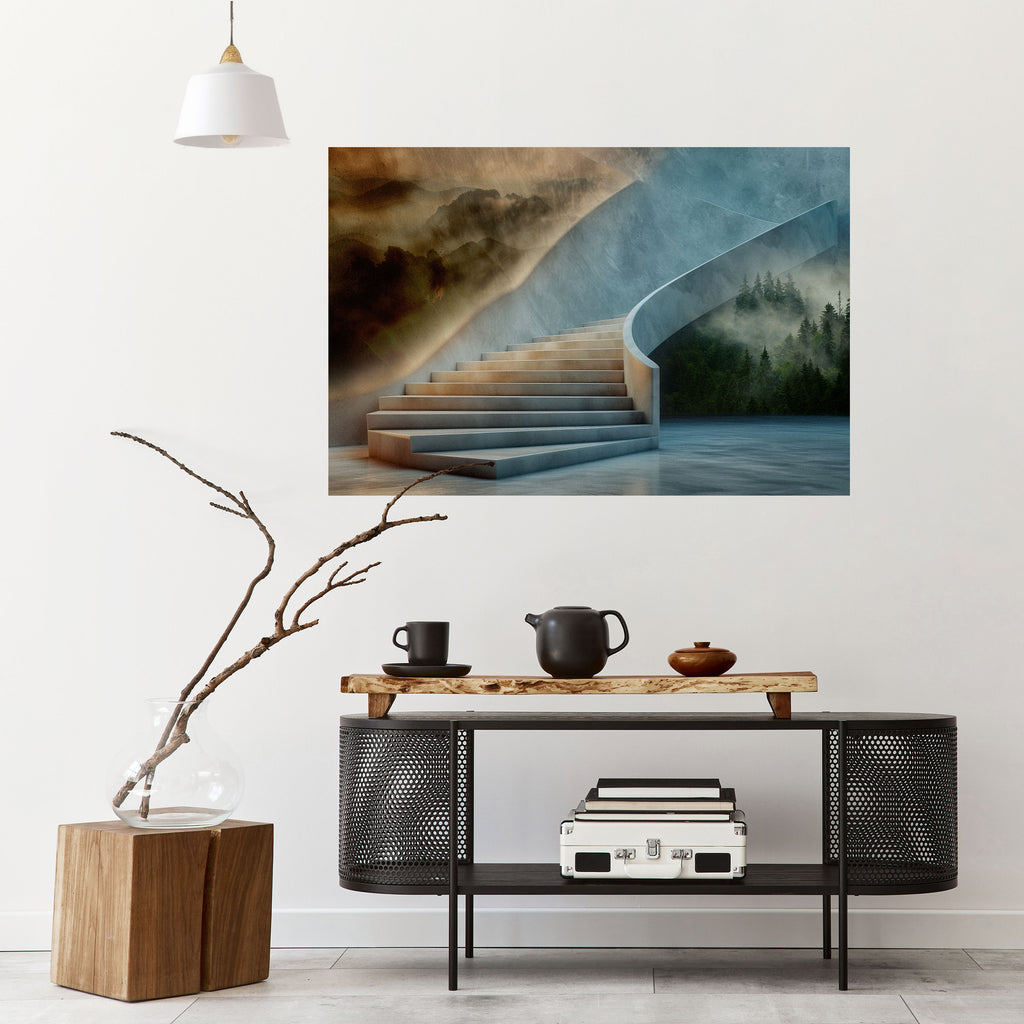 PASOS HACIA LA SERENIDAD Póster horizontal autoadhesivo