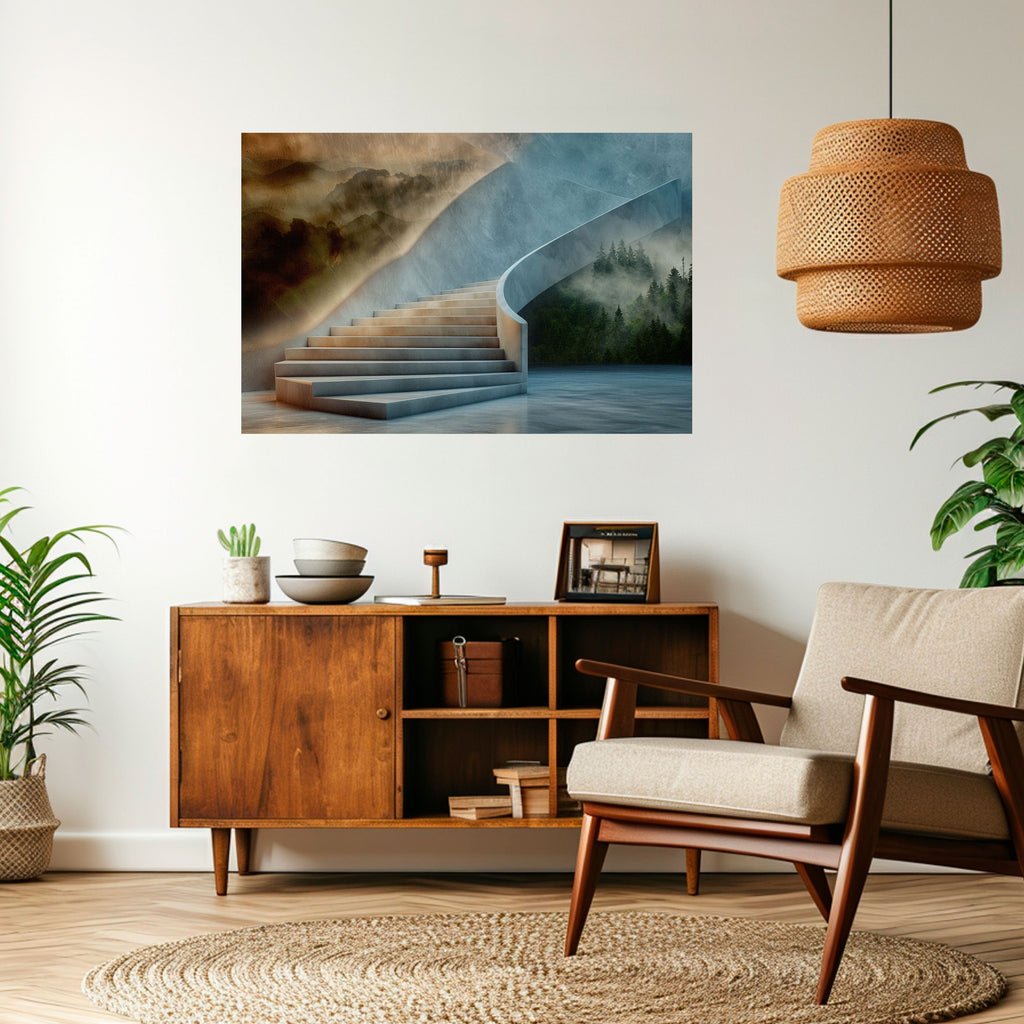 PASOS HACIA LA SERENIDAD Póster horizontal autoadhesivo