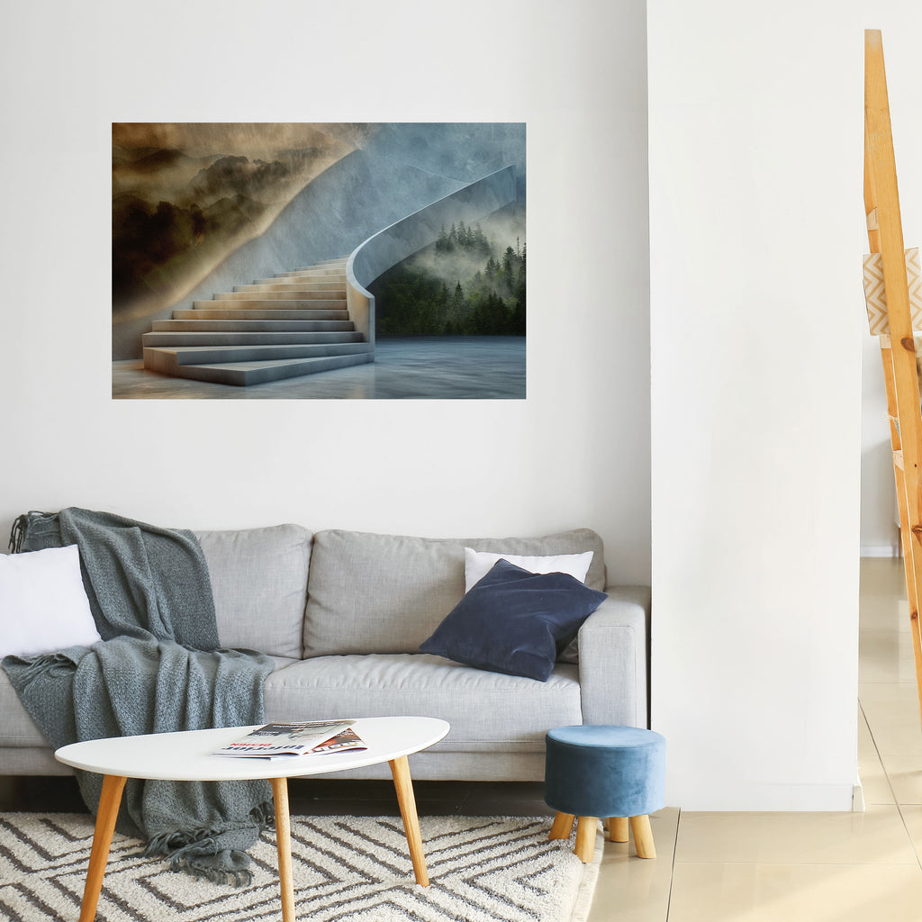 PASOS HACIA LA SERENIDAD Póster horizontal autoadhesivo