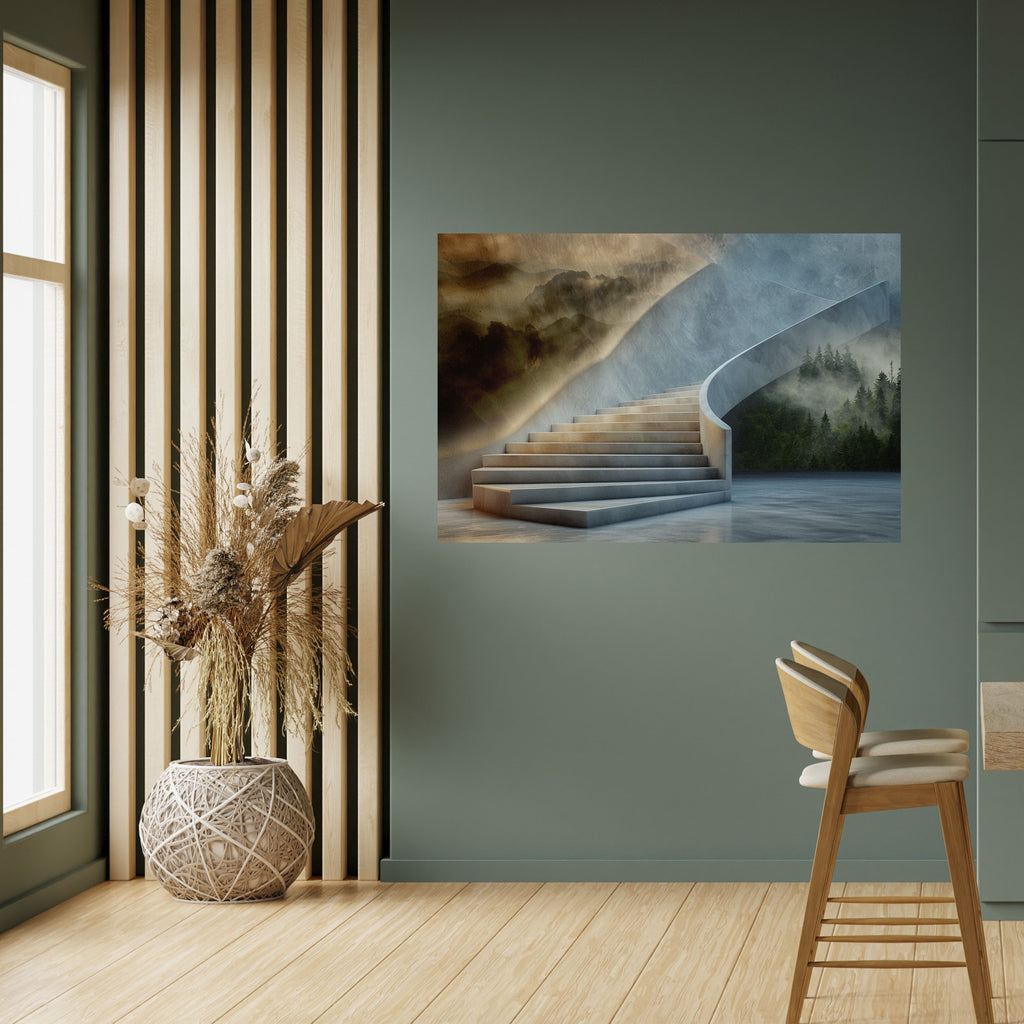 PASOS HACIA LA SERENIDAD Póster horizontal autoadhesivo