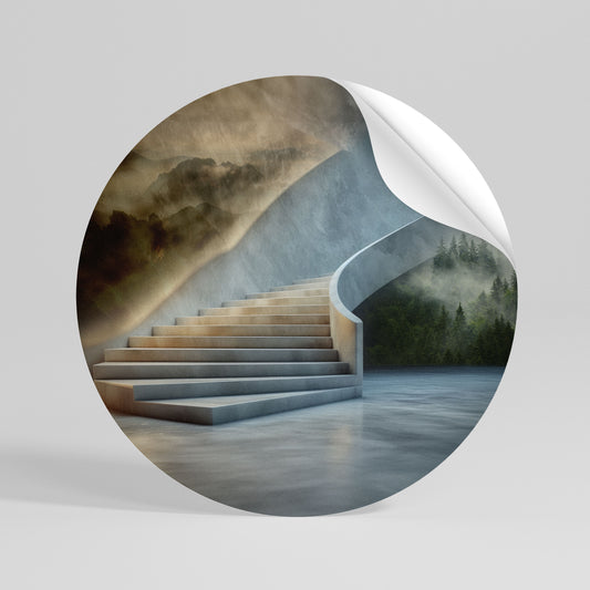 STEPS TO SERENITY Vinilo adhesivo redondo