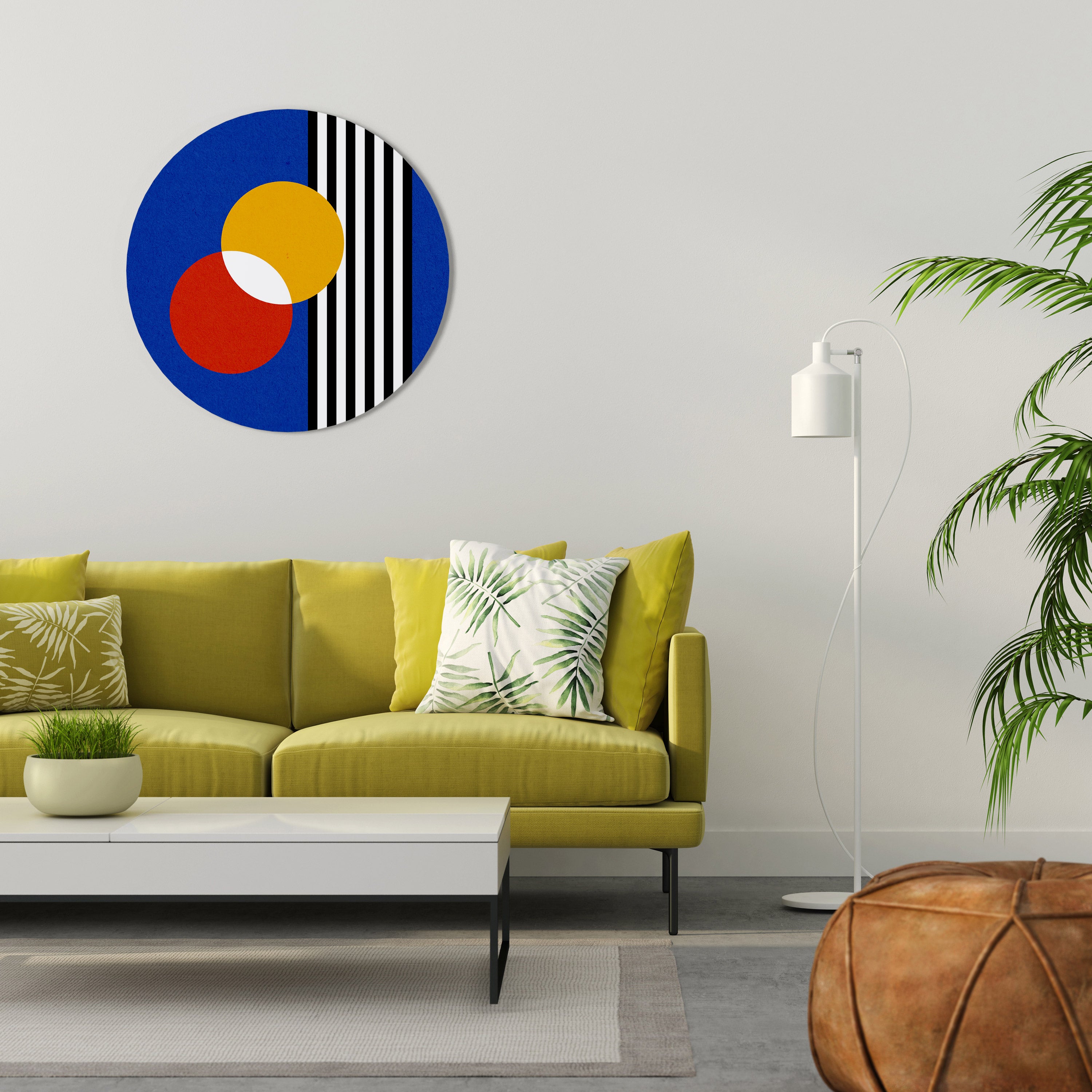 GEOMETRIC HARMONY Round Wall Art