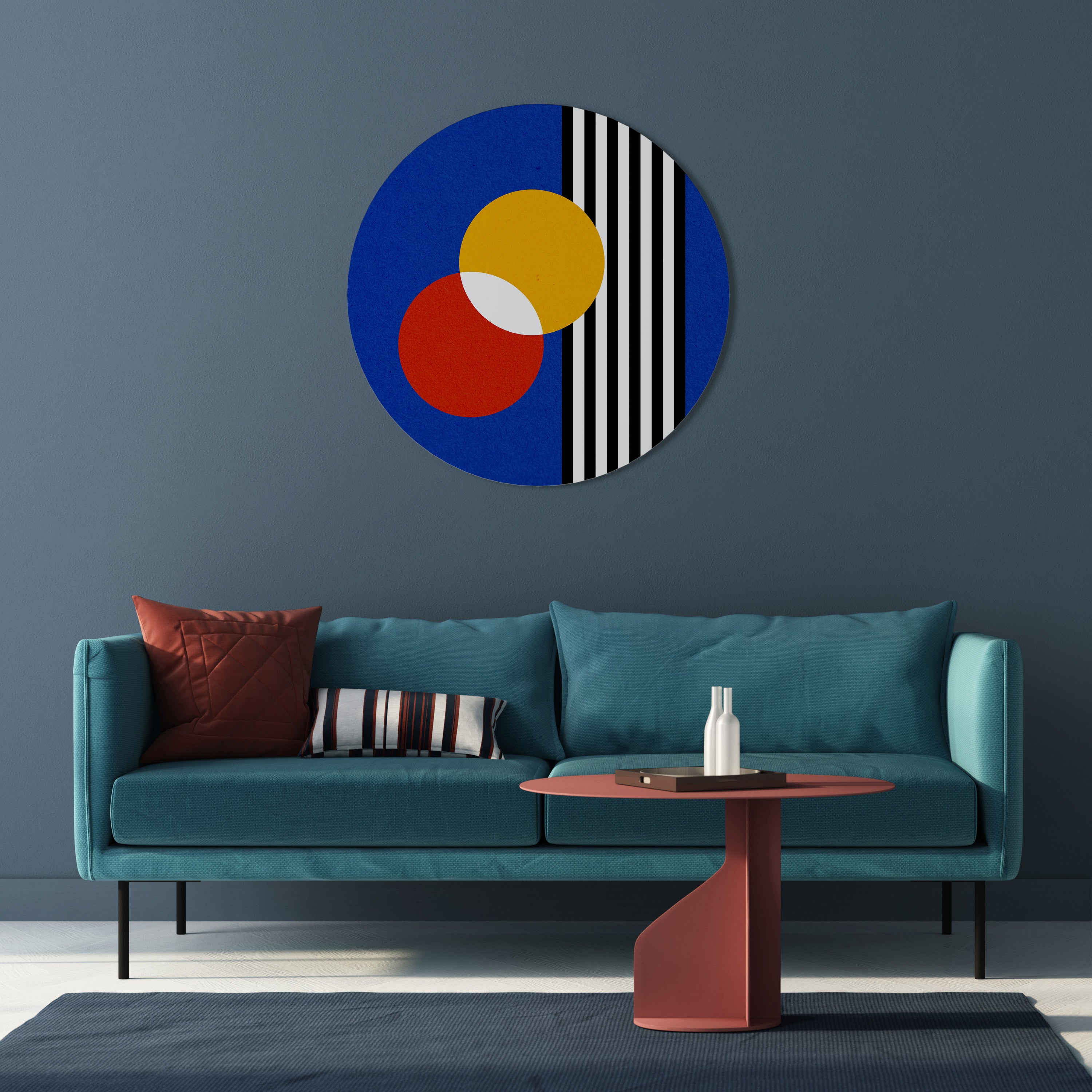 GEOMETRIC HARMONY Round Wall Art