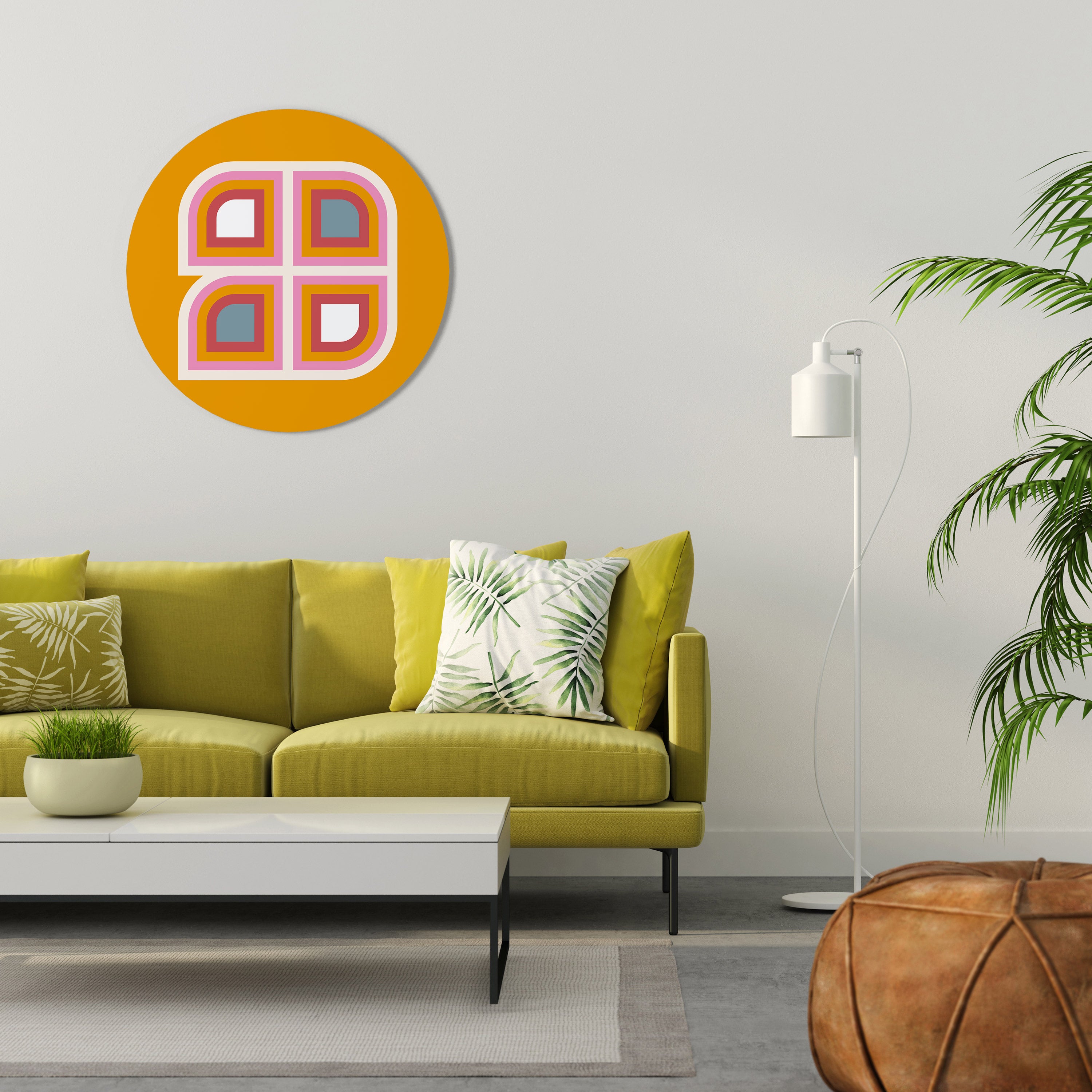 GEOMETRIC VARIATION Round Wall Art