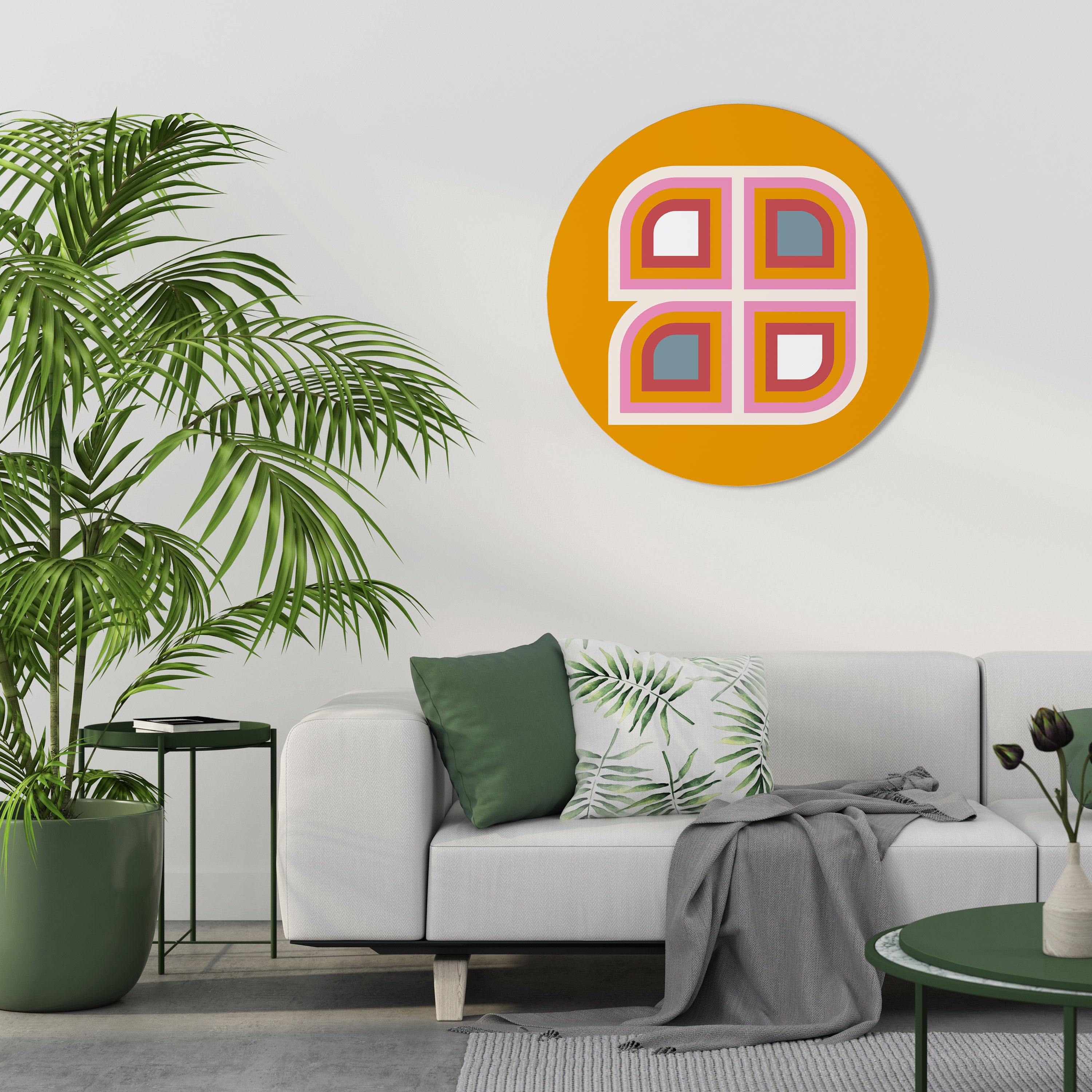 GEOMETRIC VARIATION Round Wall Art